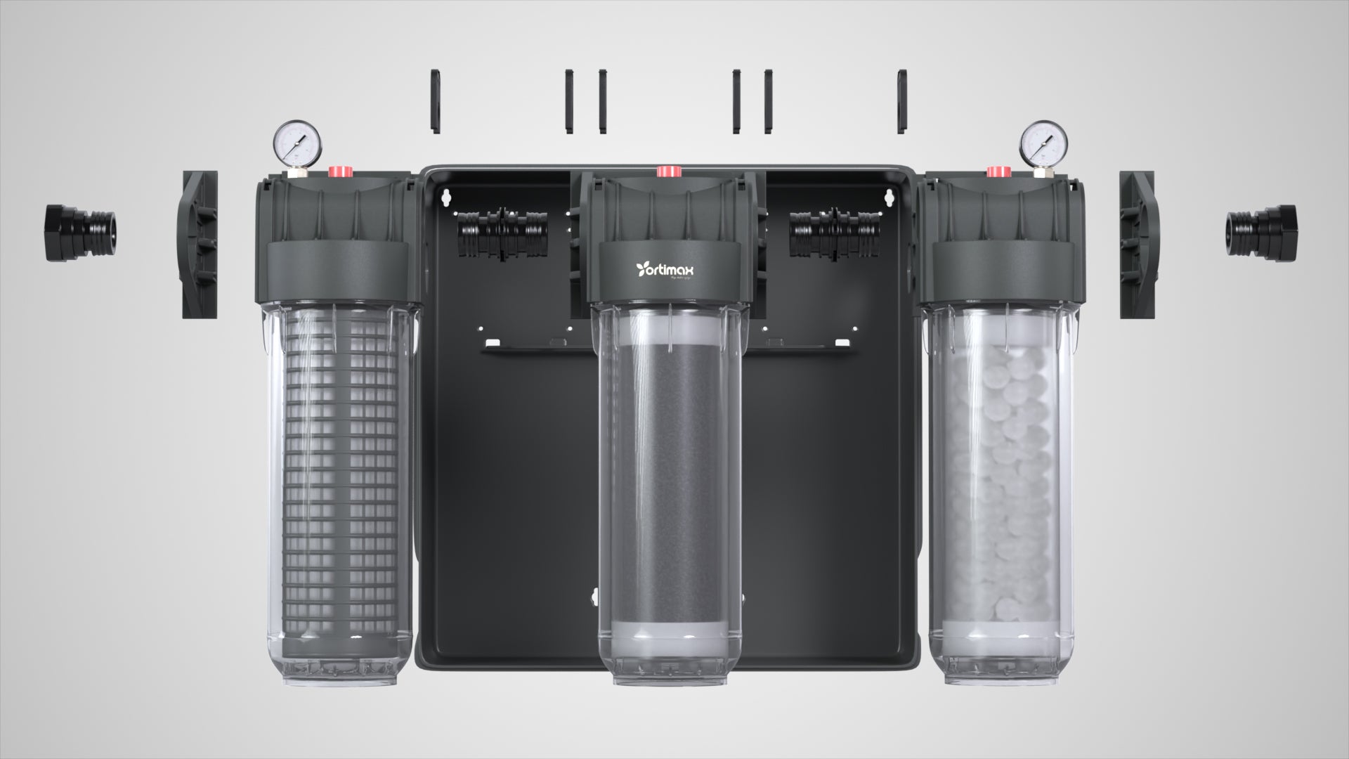 ORTİMAX TRİO CLEAN 10" 3 LÜ BİNA GİRİŞ FİLTRASYON ARITMA SİSTEMİ